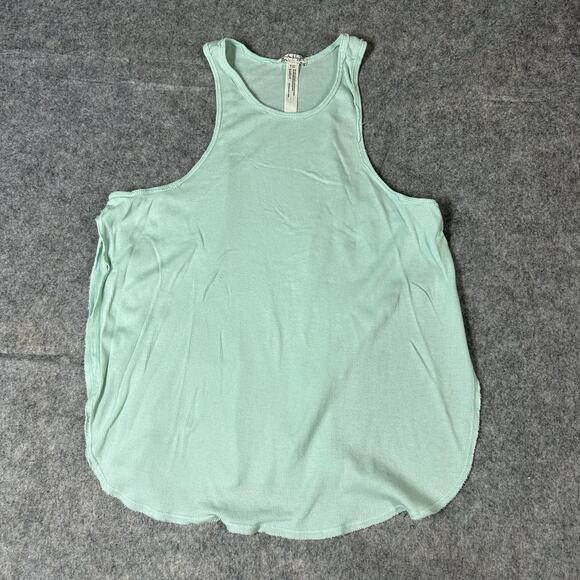 Intimately Free People Women’s Large Tank Top Ribbed Knit Curve Hem Mint Green - Picture 1 of 7